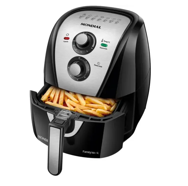 Available For $ 264,9: Fritadeira Eltrica Sem leo/Air Fryer Mondial Family Afn-40-Bi Preto 4l Com Timerromoninja